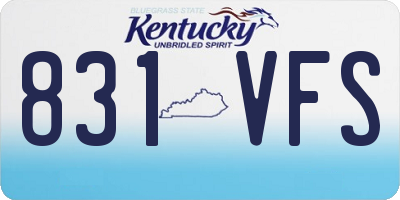 KY license plate 831VFS