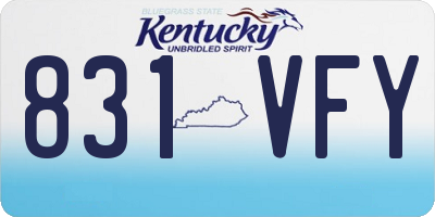 KY license plate 831VFY