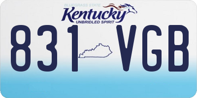 KY license plate 831VGB