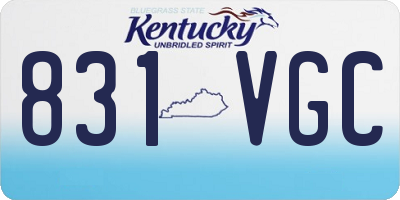 KY license plate 831VGC