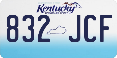 KY license plate 832JCF