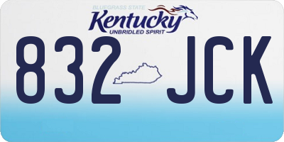 KY license plate 832JCK