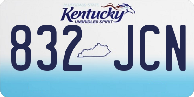KY license plate 832JCN
