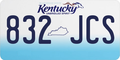 KY license plate 832JCS