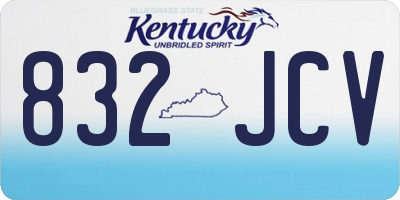 KY license plate 832JCV