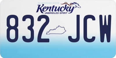 KY license plate 832JCW