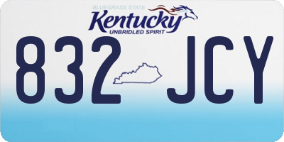 KY license plate 832JCY