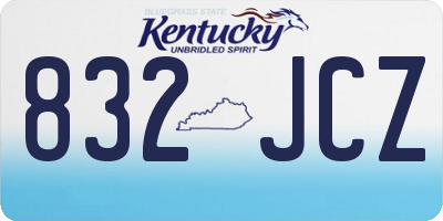 KY license plate 832JCZ