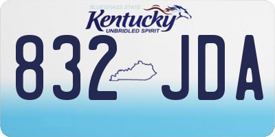 KY license plate 832JDA