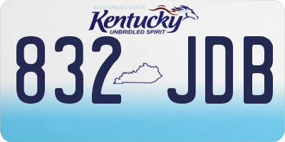 KY license plate 832JDB