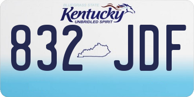 KY license plate 832JDF
