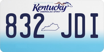 KY license plate 832JDI