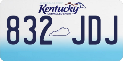 KY license plate 832JDJ