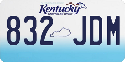 KY license plate 832JDM