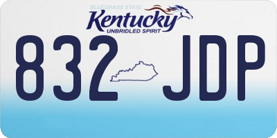 KY license plate 832JDP