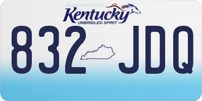 KY license plate 832JDQ