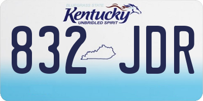 KY license plate 832JDR