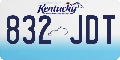 KY license plate 832JDT
