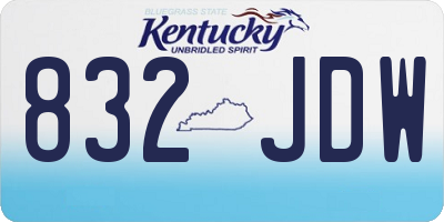 KY license plate 832JDW