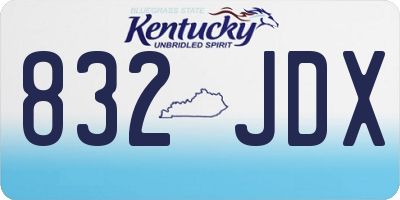 KY license plate 832JDX