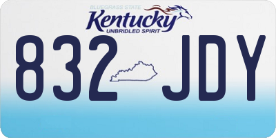 KY license plate 832JDY
