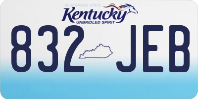 KY license plate 832JEB