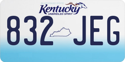 KY license plate 832JEG