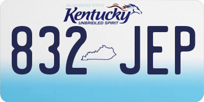 KY license plate 832JEP