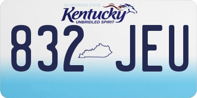 KY license plate 832JEU