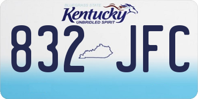 KY license plate 832JFC