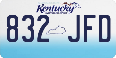 KY license plate 832JFD