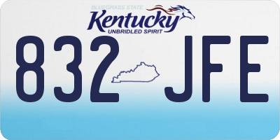 KY license plate 832JFE