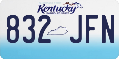 KY license plate 832JFN