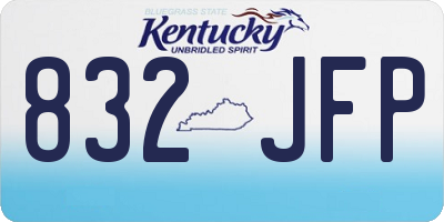 KY license plate 832JFP
