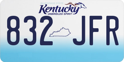 KY license plate 832JFR