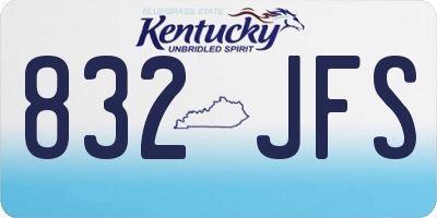 KY license plate 832JFS