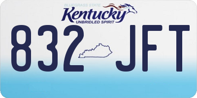 KY license plate 832JFT