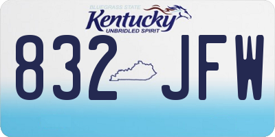 KY license plate 832JFW