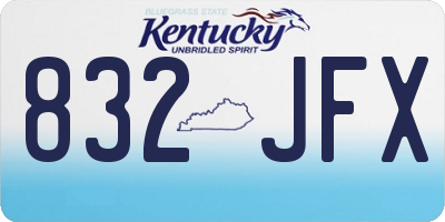 KY license plate 832JFX
