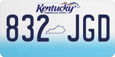 KY license plate 832JGD