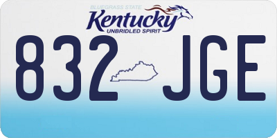 KY license plate 832JGE