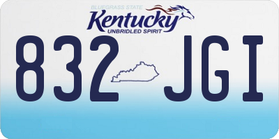 KY license plate 832JGI
