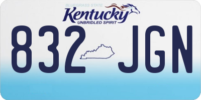 KY license plate 832JGN