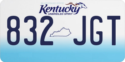 KY license plate 832JGT