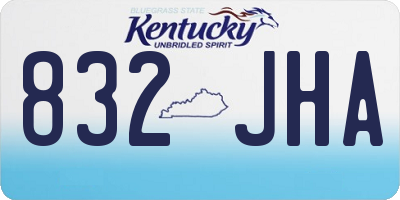 KY license plate 832JHA