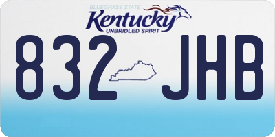 KY license plate 832JHB