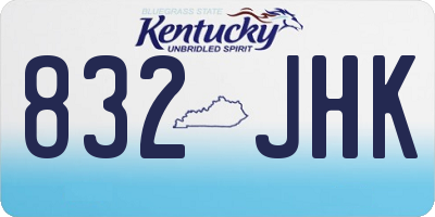 KY license plate 832JHK