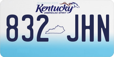 KY license plate 832JHN