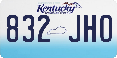 KY license plate 832JHO