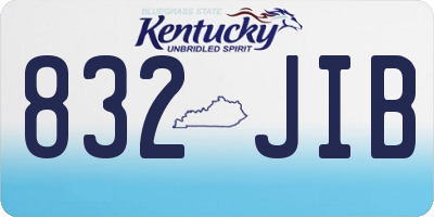 KY license plate 832JIB